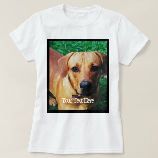 Anpassad tryckt foto och text t shirt (Design framsida)