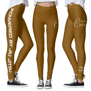 Anpassad tryckt Jiu Jitsu Crew Brun Spats Leggings
