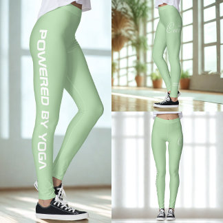 Anpassad tryckt yoga crew ljusgrön leggings