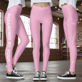 Anpassad tryckt yoga crew soft ljusrosa leggings