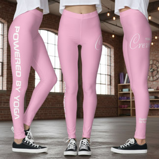 Anpassad tryckt yoga crew soft ljusrosa leggings