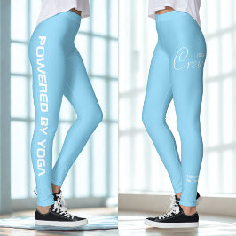 Anpassad tryckt yoga för crew babyblå leggings