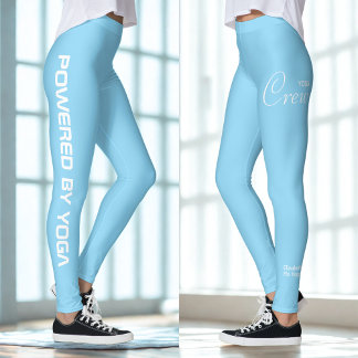 Anpassad tryckt yoga för crew babyblå leggings
