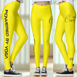 Anpassad tryckt yoga för crew ljust gul leggings