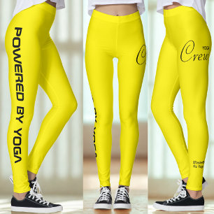 Anpassad tryckt yoga för crew ljust gul leggings