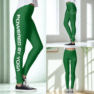Anpassad tryckt yoga för dam, skoggrön leggings
