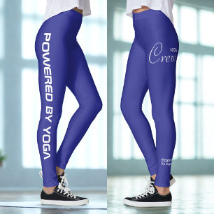 Anpassad tryckt yoga för kvinnor djupblå leggings