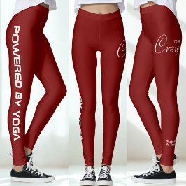 Anpassad tryckt yoga för kvinnor djupröd leggings