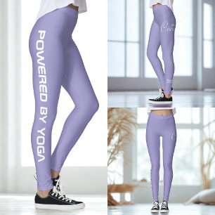 Anpassad tryckt yoga-tröja blek lila lavendel leggings