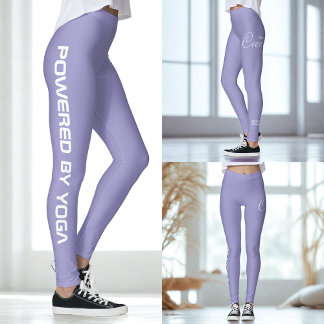 Anpassad tryckt yoga-tröja blek lila lavendel leggings
