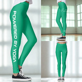 Anpassad tryckt yoga-tröja grönblå leggings