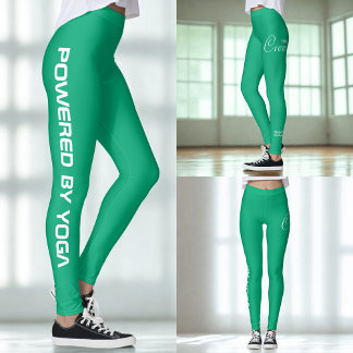 Anpassad tryckt yoga-tröja grönblå leggings