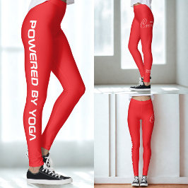 Anpassad tryckt yoga-tröja i klarröd leggings