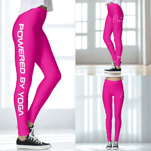 Anpassad tryckt yoga-tröja i livlig rosa leggings