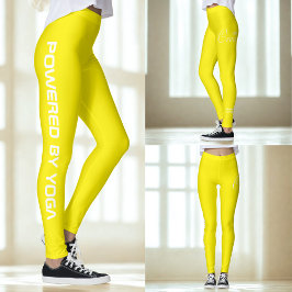 Anpassad tryckt yoga-tröja ljusgul leggings