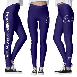 Anpassad tryckt yoga-tröja mörkblå leggings