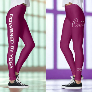 Anpassad tryckt yoga-tröja mörkt vinrött leggings