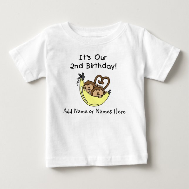 Anpassad Tshirt med två lådor för apor Tee Shirt (Framsida)