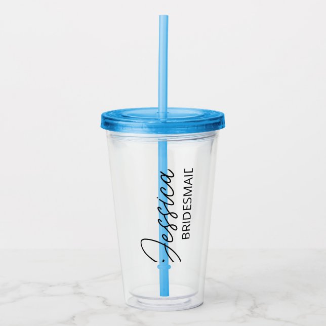 Anpassad tubblare/ Bridesmaid Gift/ Iced Coffee Take Away Mugg (Framsida)