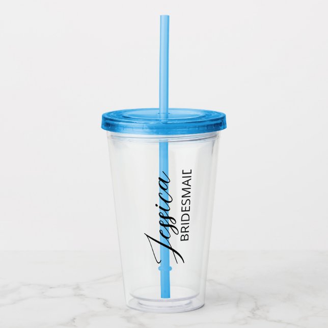 Anpassad tubblare/ Bridesmaid Gift/ Iced Coffee Take Away Mugg (Framsida)