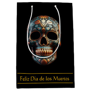 Anpassad turkos guld Día de los Muertos-dödskalle