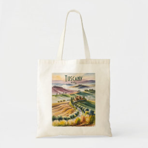 Anpassad Tuscany Vattenfärg Rullande kullar landsk Tygkasse