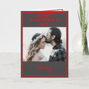 Anpassad två-foto Alla hjärtans dag vikbart kort