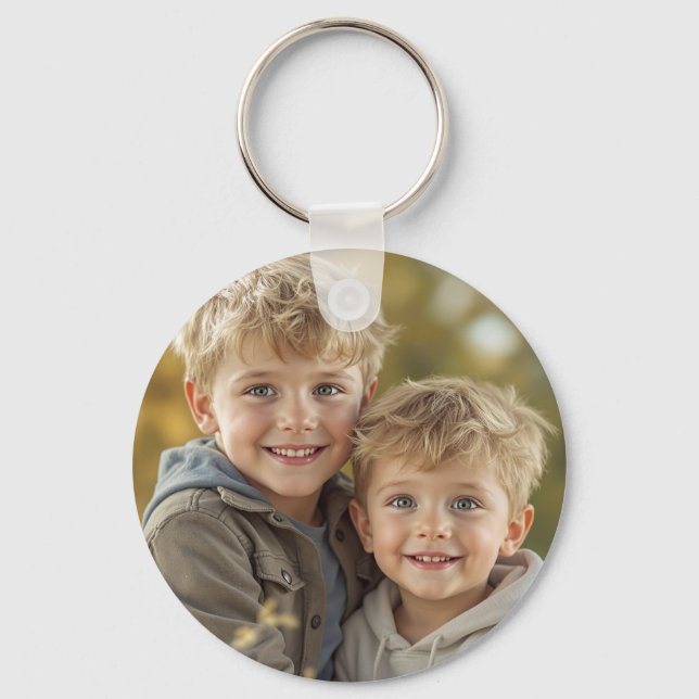 Anpassad två-foto dubbelsidig aluminiumnyckelring nyckelring (Framsida)