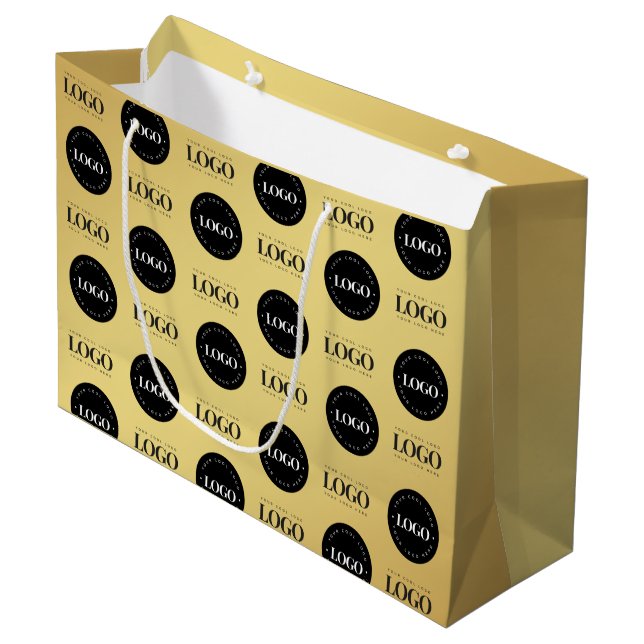 Anpassad två logotyp Steg Upprepa Business Guld Gr (Framsidan Vinklad)