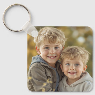 Anpassad tvåfoto dubbelsidig aluminiumnyckelring nyckelring
