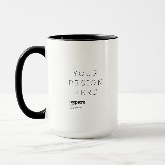 Anpassad tvåtons kaffe mugg (Vänster)