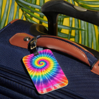 Anpassad Tye-Dye Retro Färgrik Unisex Lägg Till Na Bagagebricka