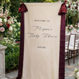 Anpassad tyg Baby Shower-skylt • Modern linne