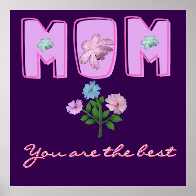 Anpassad typografidesign för mamma,  poster (Framsidan)