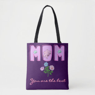 Anpassad typografidesign för mamma, tygkasse