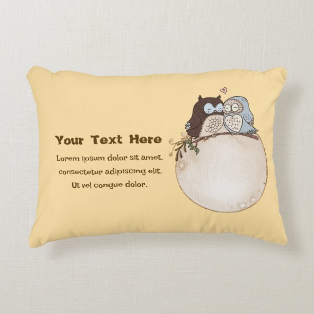 Anpassad ugglepillow Accentkudde Prydnadskudde (Framsidan)