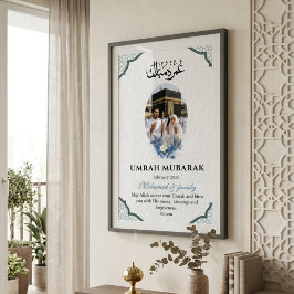 Anpassad Umrah Mubarak fotoposter Islamsk pilgrims Poster