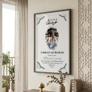 Anpassad Umrah Mubarak fotoposter Islamsk pilgrims Poster