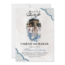 Anpassad Umrah Mubarak Inbjudan Fotokort Islamisk