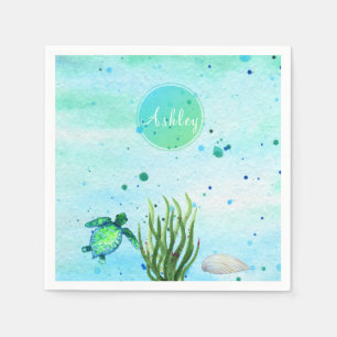 Anpassad under SeaTurtle Baby Shower Pappersservett