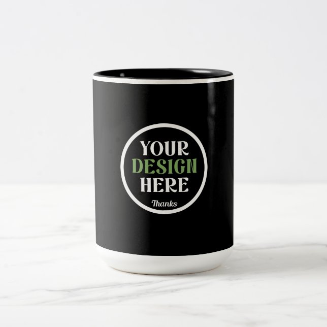 anpassad, unik, snygg & minimalistisk Två-Tonad mugg (Center)