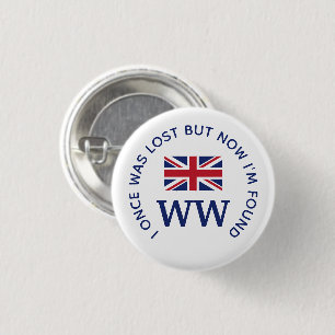 Anpassad Union Jack MONOGRAM Knapp