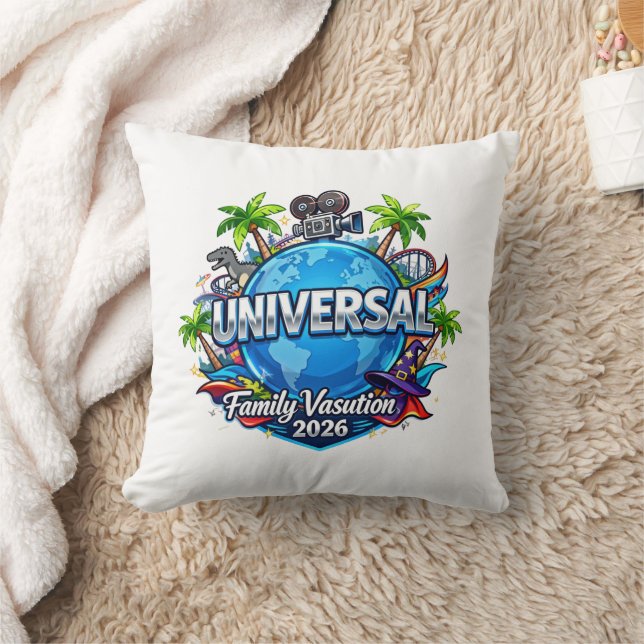 Anpassad Universal Florida Familjesemester 2026 Tr Kudde (Filt)