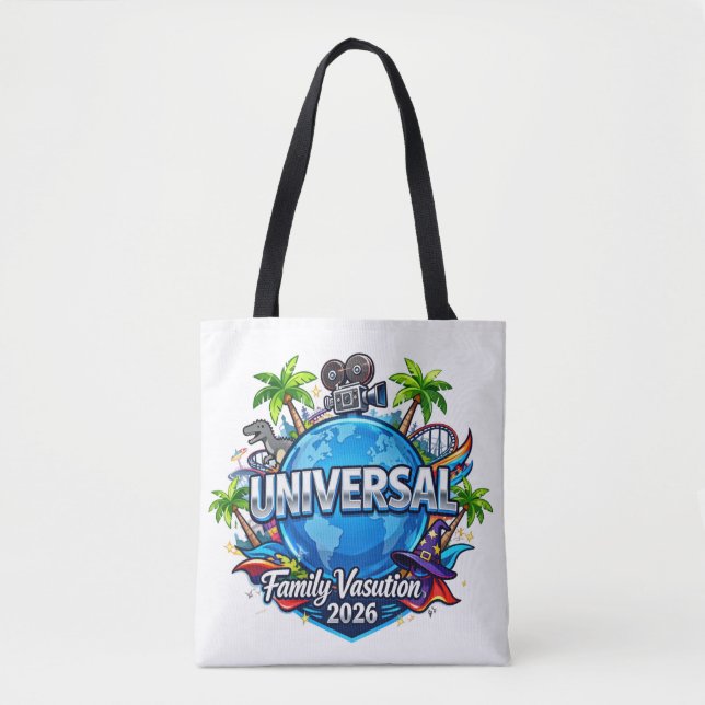 Anpassad Universal Florida Familjesemester 2026 Tr Tygkasse (Framsida)