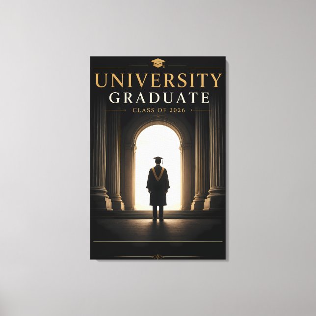 Anpassad universitetsutexaminerad klass 2026 canvastryck (Framsida)