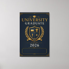 Anpassad universitetsutexaminerad klass 2026 canvastryck