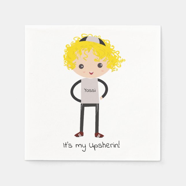 Anpassad Upsherin Napkin Pappersservett (Framsidan)