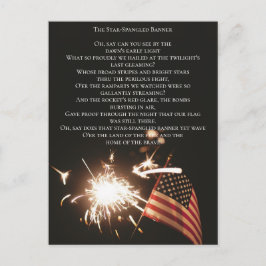 Anpassad USA hymn Star Spangled Banner Text Flagga Vykort