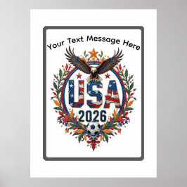 Anpassad USA Nationell Fotboll Kungsörn Logotyp Poster