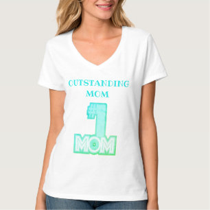 Anpassad UTMÄRKT MOM Enkel Modern Kvinna V-ringnin T Shirt